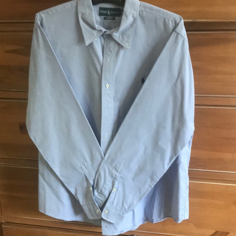 Ralph Lauren Men’s XXL Blue Pin Stripe Dress Shirt
